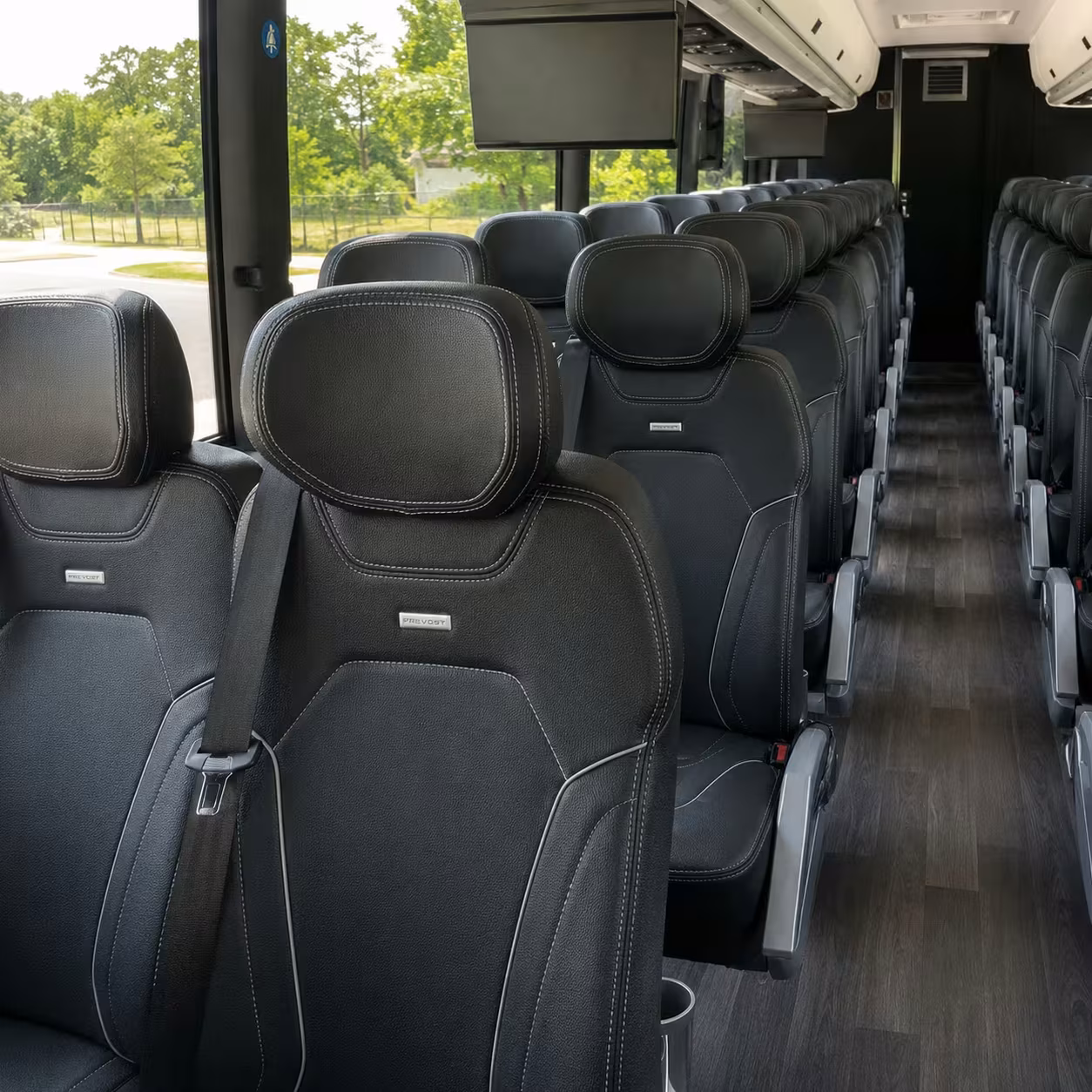 livonia charter bus rental interior